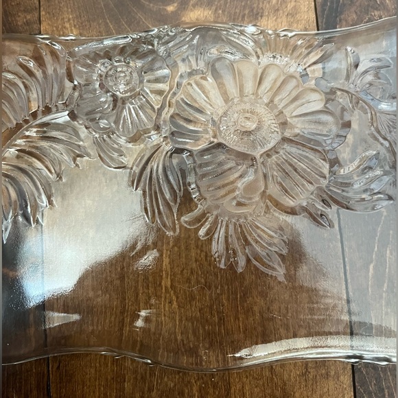 Rectangular Glass Tray with Flowers - Picture 4 of 7